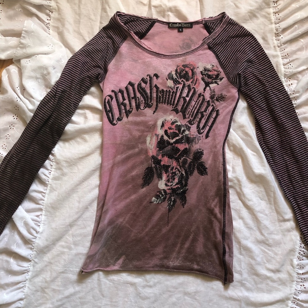 Y2K Grunge Graphic Long Sleeve Top